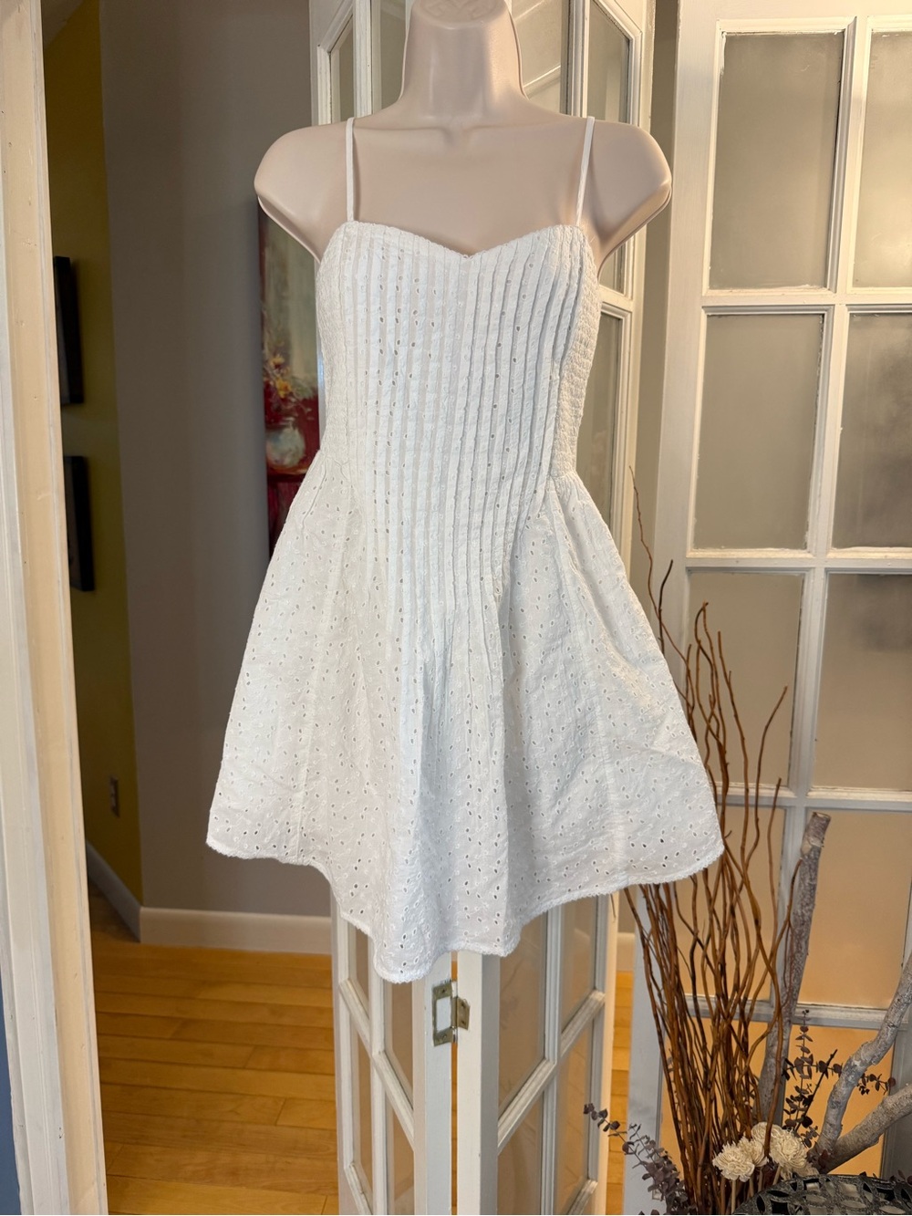 ✨NWT Aerie Eyelet Pintuck Mini Dress S✨